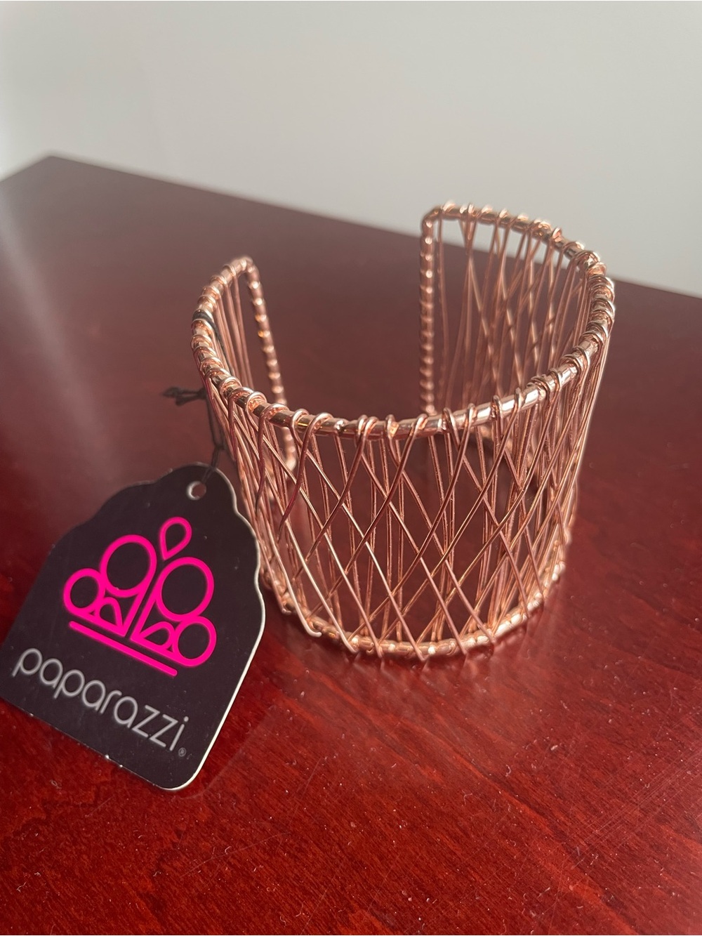 NWT Paparazzi Rose Gold Woven Wire Cuff Bracelet